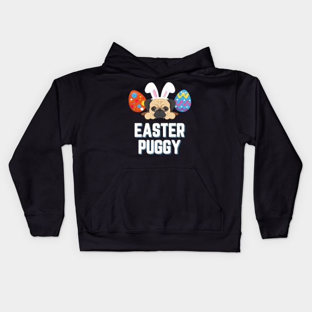 Easter Puggy Cute Dog Pug Funny Easter Kids Hoodie by trendingoriginals